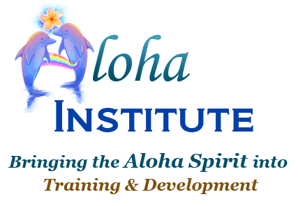 Dolphins dancing with flower and rainbow